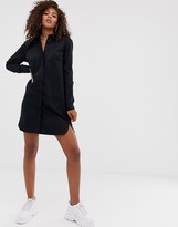 Thumbnail for your product : ASOS Tall DESIGN Tall cotton mini shirt dress in black