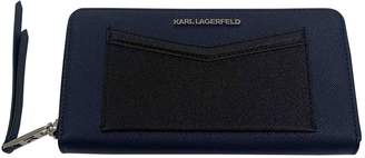 Karl Lagerfeld Paris Navy Leather Wallets