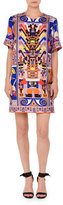 Thumbnail for your product : Emilio Pucci Printed Short-Sleeve Shift Dress, Purple/Blue