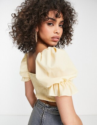 yellow milkmaid top