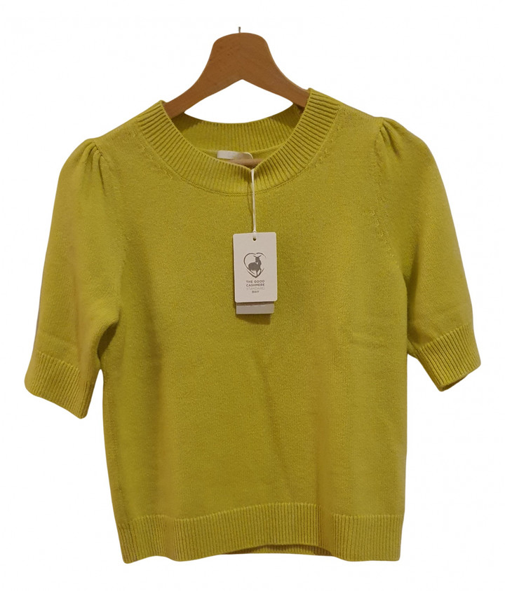 Cos Yellow Cashmere Knitwear ShopStyle Crewneck & Swoop Neck Sweaters
