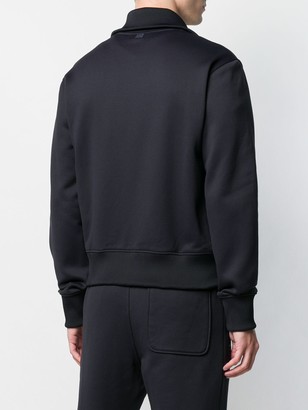 AMI Paris Zipped Sweatshirt With High Collar and Heart Patch