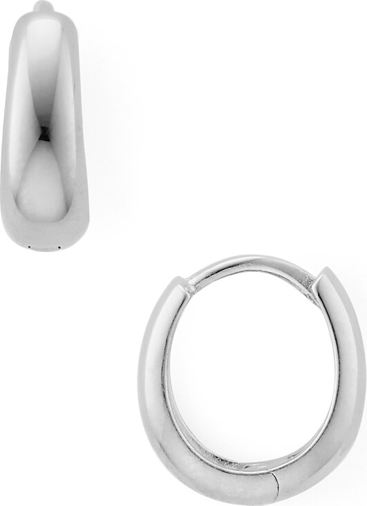 Argentovivo Puffy Huggie Hoop Earrings in Sterling Silver or 18K Gold-Plated Sterling Silver