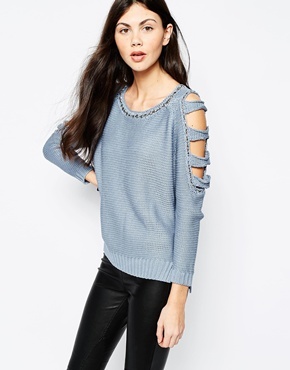 Aryn K Jumper with Cut Out Arms - Blue