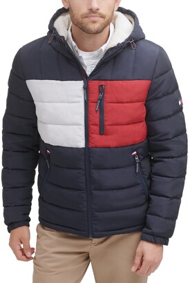 Tommy Hilfiger Men's Fitted Midweight Sherpa Lined Hooded Water-Resistant  Quilted Puffer Jacket - ShopStyle