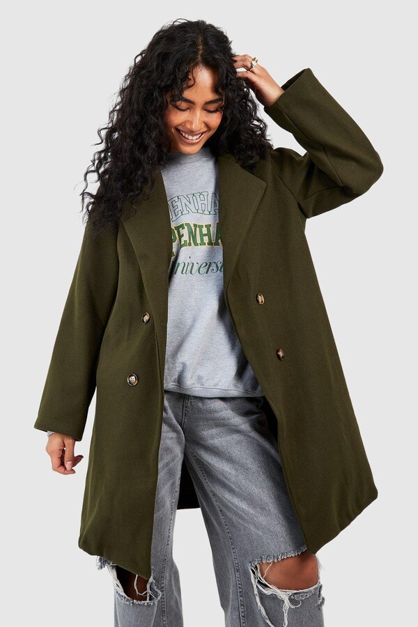 green wool coat women