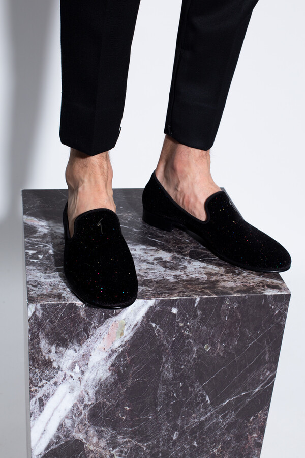 Giuseppe Zanotti 'Kevin' Velvet Loafers Men's Black - ShopStyle