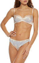 Thumbnail for your product : Myla Grosvenor Square Lace-trimmed Stretch-silk Satin Balconette Bra