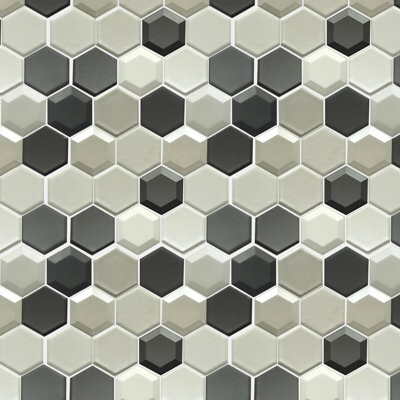 Tile & Top Mixed 3D Hexagon 10-In X 12-In Glass Mosaic Wall Tile(0.83-Sq. Ft/ Piece)