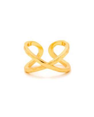 Gorjana Elea Crisscross Ring, Gold, Size 6