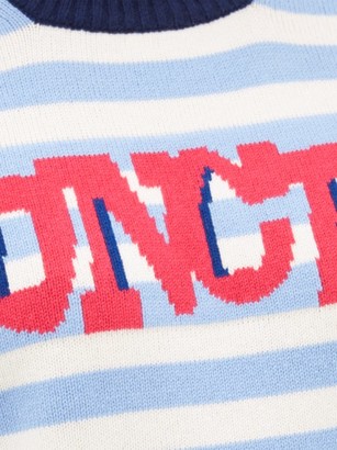 MONCLER GRENOBLE Grenoble - Logo-jacquard Striped Wool-blend Sweater - Blue Stripe