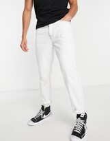 Thumbnail for your product : Topman relaxed jeans with contrast stitch in white