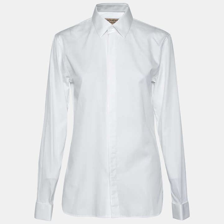 Burberry White Cotton Shirts - ShopStyle