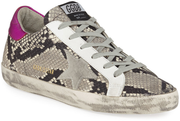 superstar sneakers in snakeskin print leather and suede