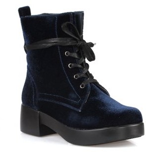 purple velvet combat boots