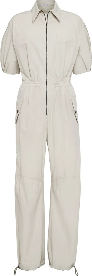 Brunello Cucinelli Wide-Leg Cotton Jumpsuit