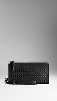 Thumbnail for your product : Burberry Studded Grainy Leather Folding Wallet