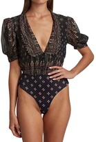 Thumbnail for your product : HEMANT AND NANDITA Noor Printed Bodysuit