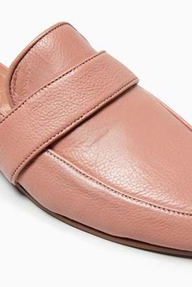 Next Womens Blush Leather Loafer Mules
