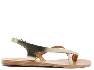 Ancient Greek Sandals Cynthia Metallic-leather Slingback Flat Sandals - Gold