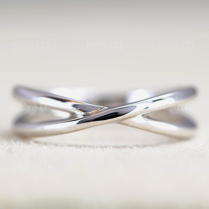 Etsy 14K White Gold Infinity Knot Promise Ring - Wedding Band