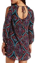 Thumbnail for your product : Charlotte Russe Paisley Print Cold Shoulder Shift Dress