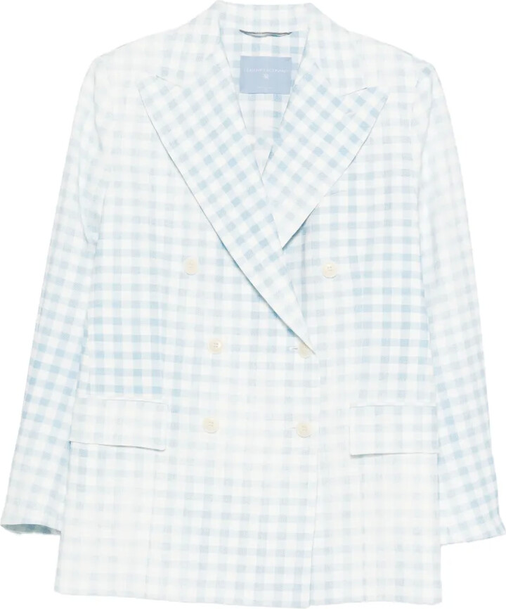 Ermanno Scervino Double-Breasted Checked Blazer