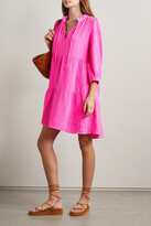 Thumbnail for your product : HONORINE Giselle Ruffled Tiered Cotton-seersucker Mini Dress - Pink