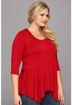 Thumbnail for your product : Karen Kane Plus Size 3/4 Sleeve Peplum Top