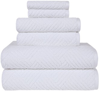 American Soft Linen Salem 6 Piece Bath Towel Set, 100% Turkish Combed Cotton, Dark Gray