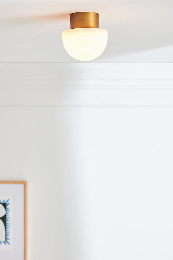 Anthropologie Parker Alabaster Flush Mount