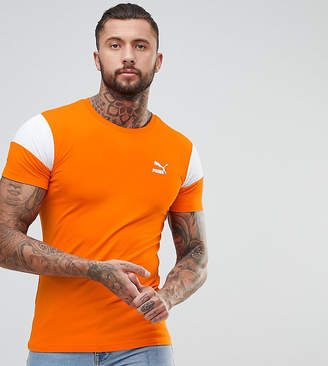 Puma Panel T-Shirt In Muscle Fit In Orange Exclusive To ASOS