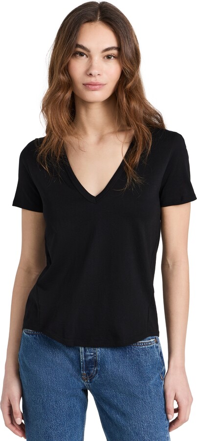Veronica Beard Jeans Cindy V Neck High Low Tee