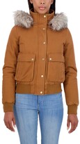 Thumbnail for your product : Sebby Junior's Faux-Fur Trim Hooded Bomber Jacket