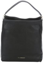 Thumbnail for your product : Burberry black leather large top handle bag
