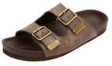 Thumbnail for your product : Charlotte Russe Soda Buckled Footbed Slide Sandals