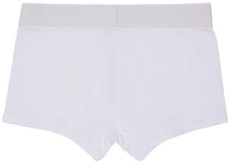 Versace Underwear White Low-Rise Logo Boxer Briefs