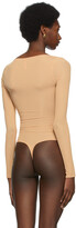 Thumbnail for your product : SKIMS Beige Jelly Sheer Long Sleeve Bodysuit