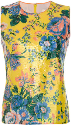 Dvf Diane Von Furstenberg floral sequin shell top