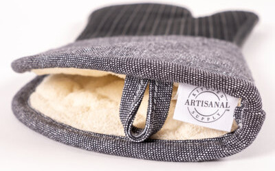 KAF Home Silicone, Cotton Oven Mitt Set