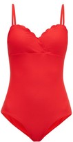 Thumbnail for your product : Heidi Klein Pampellonne Scalloped Basketweave Swimsuit - Red
