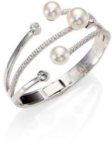 Thumbnail for your product : Majorica 10MM-12MM White Pearl Multi-Row Cuff Bracelet