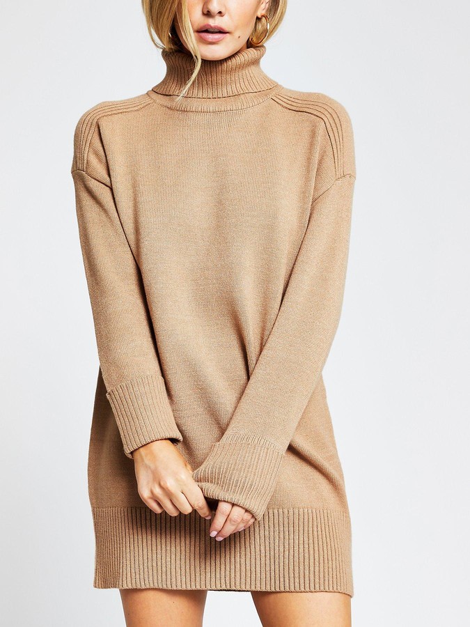 tan jumper dress