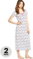Thumbnail for your product : Sorbet Long Nightdress (2 Pack)