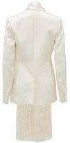 Thumbnail for your product : Gabriela Hearst Hera Fringed-shawl Silk-satin Jacket - Ivory