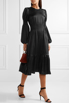 Thumbnail for your product : Co Gathered Satin Midi Dress - Black