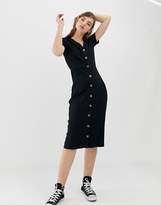 Thumbnail for your product : Glamorous button front midi dress in rib