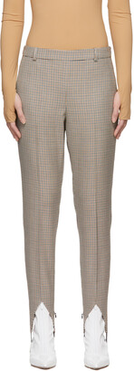 Givenchy Brown Wool Check Stirrup Trousers