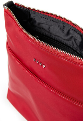 DKNY Faux leather-trimmed shell shoulder bag