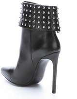 Thumbnail for your product : Saint Laurent black leather studded 'Paris' stiletto ankle boots